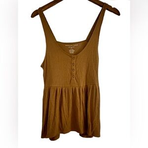 American Eagle Outfitters Tan Buttoned Tank Top